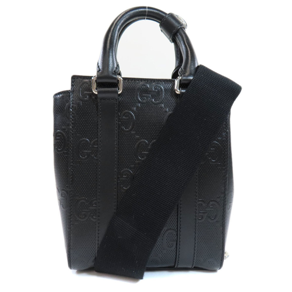 Gucci GG Embossed Mini 2way Tote Bag Leather Black
